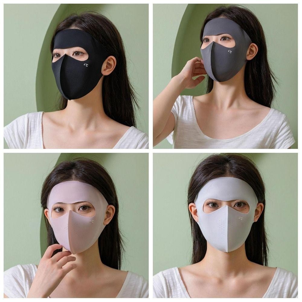 Mặt nạ chống nắng JSJJING UPF50+, làm từ polyester có khả năng co giãn và thoáng khí, thiết kế hình chữ V