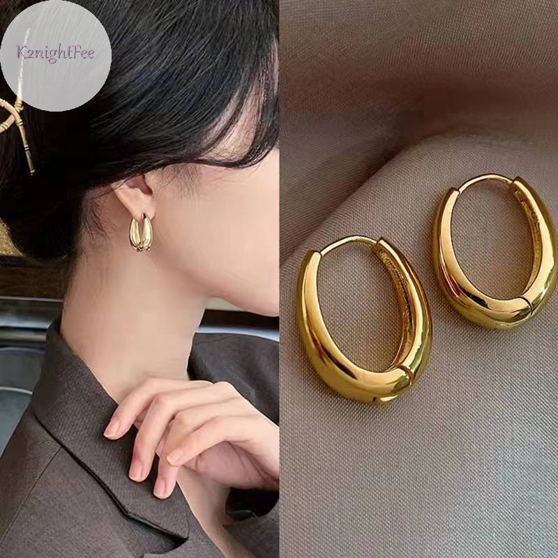 K2nightfee 1 Cặp Hình Học Khóa Tai Vòng Bông Tai Nữ Cô Gái Kim Loại Mịn Vòng Tròn Bông Tai Ánh Sáng Thời Trang Punk Trang Sức Quà Tặng VN
