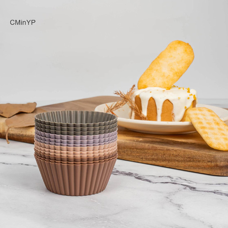 Cminyp 4 / 8 / 12 Chiếc Muffin Silicone Cup Liners Cupcake Khuôn Chịu Nhiệt Độ Cao Tái Sử Dụng Nướng Bánh Cưới Sinh Nhật Trang Trí Tiệc Vinh Quang