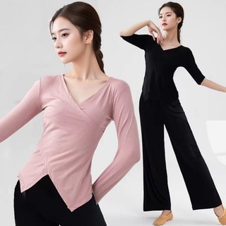 Bộ đồ luyện tập múa cổ điển Trung Quốc che phủ, tay giữa, phù hợp huấn luyện múa hiện đại