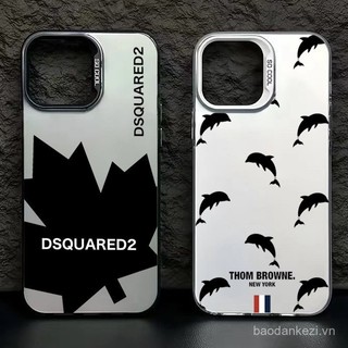 Imd Maple Leaf thương hiệu cho iPhone 15 14 13 12 11 pro Max XR x xs 7 8 plus se 2020 Dsquared2 vỏ cứng kim loại cá voi sang trọng Vỏ chống sốc SXNG