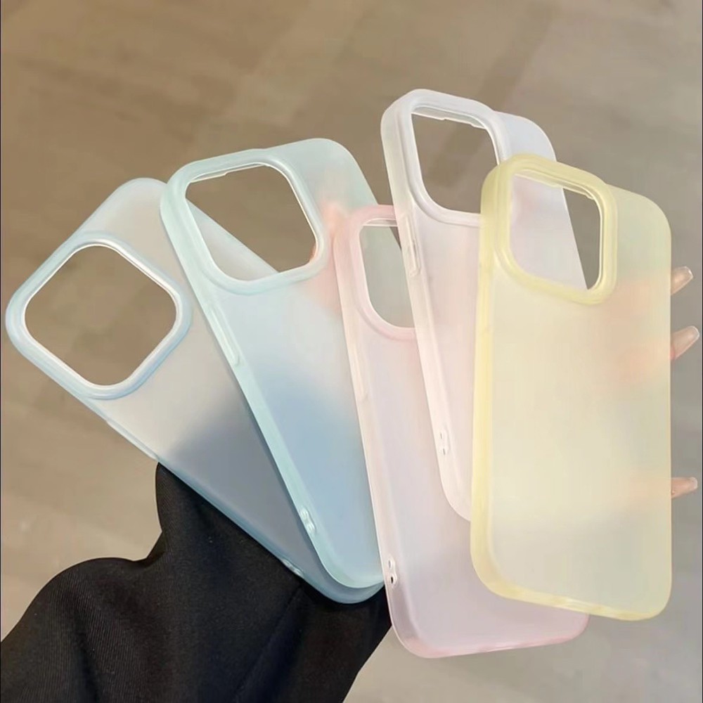 Ốp điện thoại mờ bề mặt sương mù siêu mỏng cho iPhone 15ProMax 15Pro 15 14 13 12 11 Pro Max Bảo hiểm toàn diện Vỏ mềm bảo vệ chống sốc