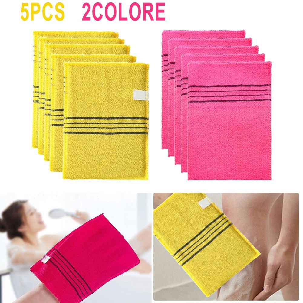 [Cosyh] 5 Chiếc Hàn Quốc Ý Châu Á Khăn Tắm Tẩy Tế Bào Chết Toàn Thân Tắm Khăn Mềm