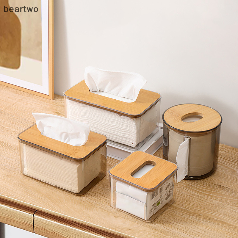 < Beartwo > Khăn Giấy Hộp Trong Suốt Khăn Ăn Hộ Gia Đình Trong Suốt Hình Chữ Nhật Hiện Đại Máy Tính Để Bàn Sáng Tạo Trong Suốt Hộp Đựng Khăn Giấy Đẹp