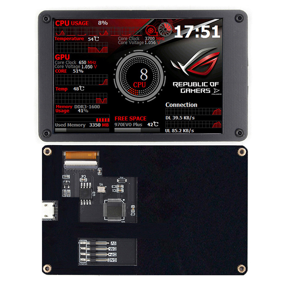 Màn hình kép USB thứ cấp CPU GPU RAM HDD Màn hình cho WINDOWS LINUX ...