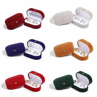 FASHIONEXPRESS Hộp nhung đôi đựng nhẫn đính hôn cưới, chống bụi, sang trọng, di động