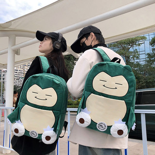 Pokemon Snorlax Sang Trọng Ba Lô Cặp Đôi Túi Dung Tích Lớn Ba Lô Sinh Viên Đại Học Nữ Hoạt Hình Dễ Thương Túi Đi Học