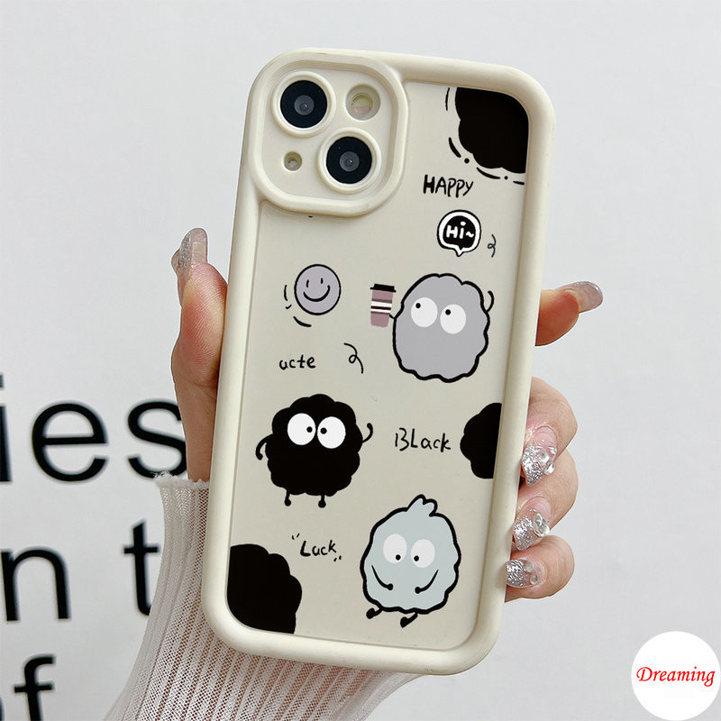 Ốp Lưng Cho OPPO Reno 12 11 10 8 7 6 5 4 3 A7 A5S A5 A9 A3S A12E F11 Pro F9 F7 A83 A98 A94 A93 A79 A78 Chống Rơi Thiết Kế Mắt Thiên Thần Họa Tiết Dễ Thương Bóng Than Đen
