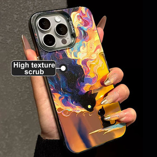 ibumpers ốp lưng Iphone đẹp Hàn quốc mèo graffiti in hình ốp điện thoại IMD cứng trơn chống bẩn chống sốc cho Iphone 15 14 12 13 11 pro max
