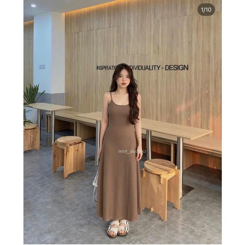 Đầm hai dây ôm gọn , có dây tăng đơ Nữ Dress
