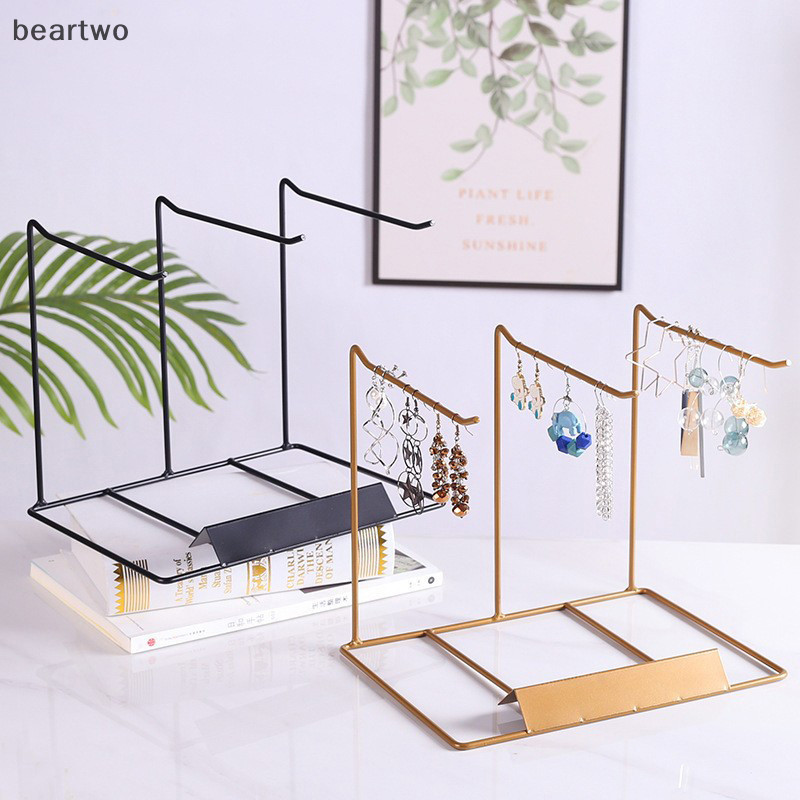 < Beartwo > Giá đỡ lưu trữ máy tính để bàn ba chiếc Lip And Móc khóa Giá đỡ mặt dây chuyền cho cửa hàng Nail Art Display Rack Móc treo trang sức Đẹp