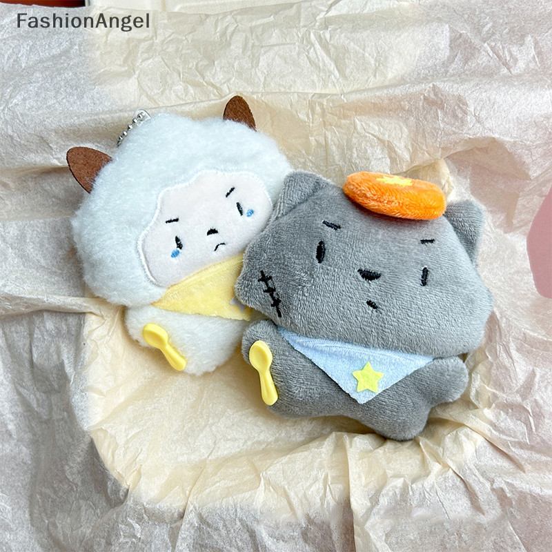 FashionAngel Dễ Thương Sang Trọng Sói Móc Khóa Hoạt Hình Cừu Mặt Dây Chuyền Mềm Nhồi Bông Búp Bê Xe Chìa Khóa Ba Lô Trang Trí Cặp Đôi Quà Tặng TH