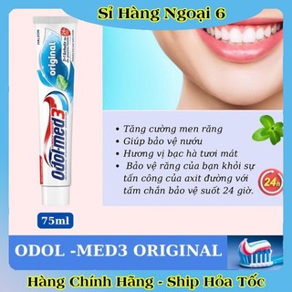 [Date Mới Đủ Bill] Kem đánh răng ODOL - MED 3 Extra white 75ml - Đức
