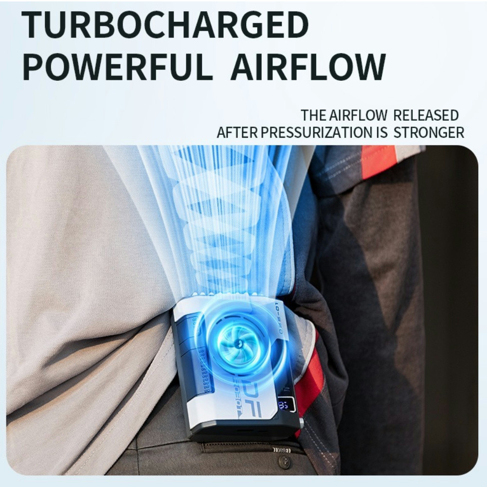 Quạt thắt lưng di động INOVAGEN 10000mAh, Quạt điện có thể sạc lại Power Bank cho ngoài trời, Quạt treo cổ có thể điều chỉnh tốc độ