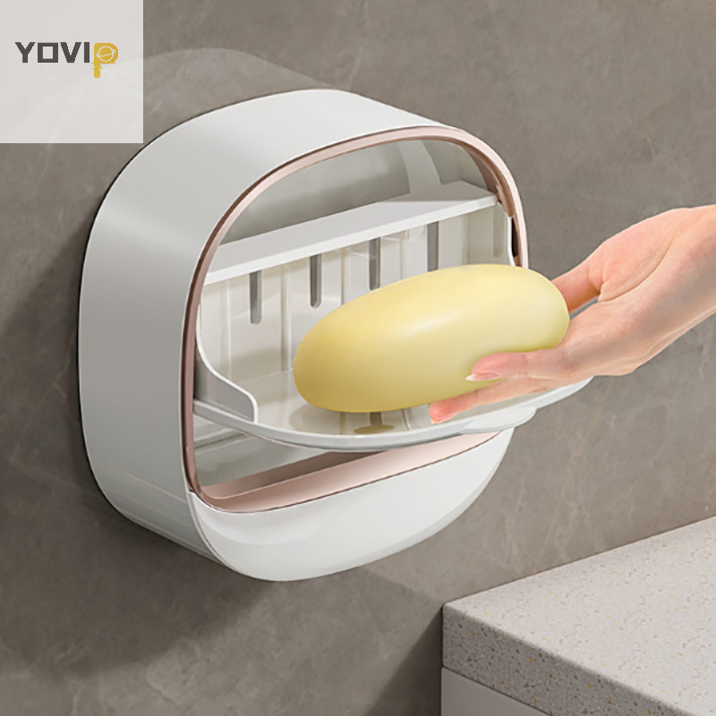 Yovip 1 Hộp Xà Phòng Đấm Miễn Phí Hộp Xà Phòng Treo Tường Hộ Gia Đình Thoát Nước Cao Cấp Lưu Trữ Phòng Tắm Vệ Sinh Xà Phòng VN
