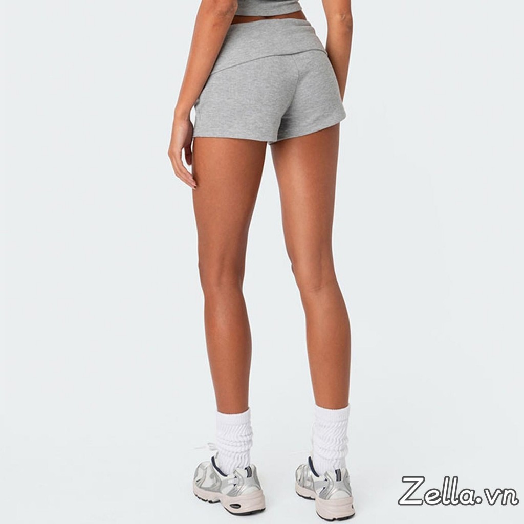 Quần Short Nữ Màu Trơn / Sọc Eo Thấp Slim Thoải Mái Quần Ngắn Mùa Hè