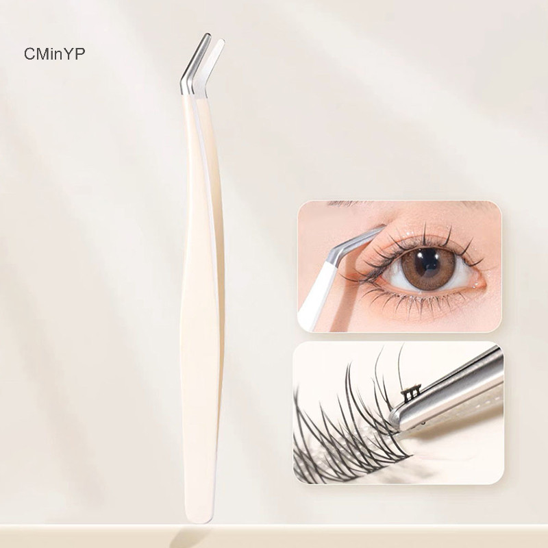 Kẹp nối mi CMinYP Kẹp mở rộng bằng thép không gỉ Siêu cứng Nhíp có độ chính xác cao có đầu sợi Dụng cụ trang điểm vinh quang