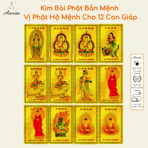 Kim Bài Phật Bản Mệnh , Hộ Mệnh 12 Con Giáp Bỏ Bóp, Ví, Túi Xách, Ốp Điện Thoại - May Mắn, Bình An -Amrita
