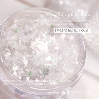 Móng tay nghệ thuật nổi bật Opal bột trang sức thổ cẩm Ice pha lê Edelweiss bột không thường xuyên Sequins Nail trang trí công cụ làm móng tay cho cửa hàng móng tay