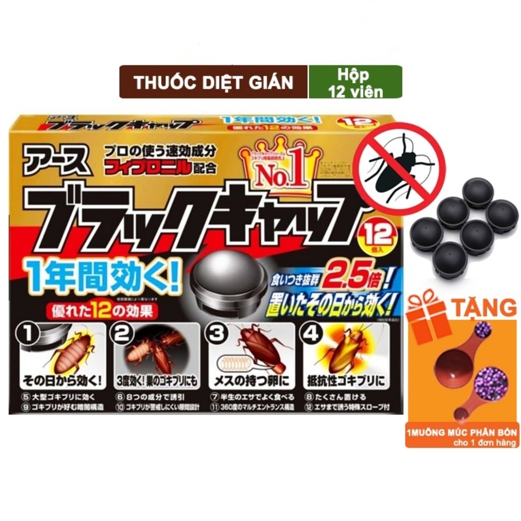 Thuốc Diệt Gián, Hộp 12 Viên, Diệt Tận Gốc, Dễ Sử Dụng, Tác Dụng Lâu Dài, An Toàn FE123