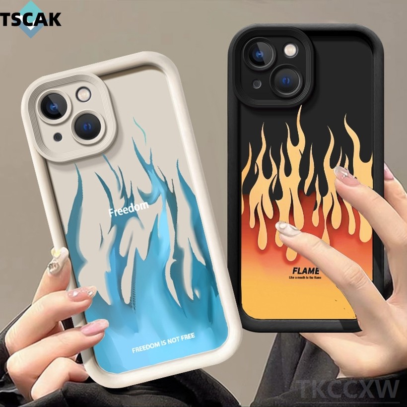 Ốp điện thoại thời trang Angel Eye Cool Blue Red Flame cho Redmi K70 K60 K50 K40 Pro K70E K60 K50 Ultra K40S Vỏ bảo vệ dày