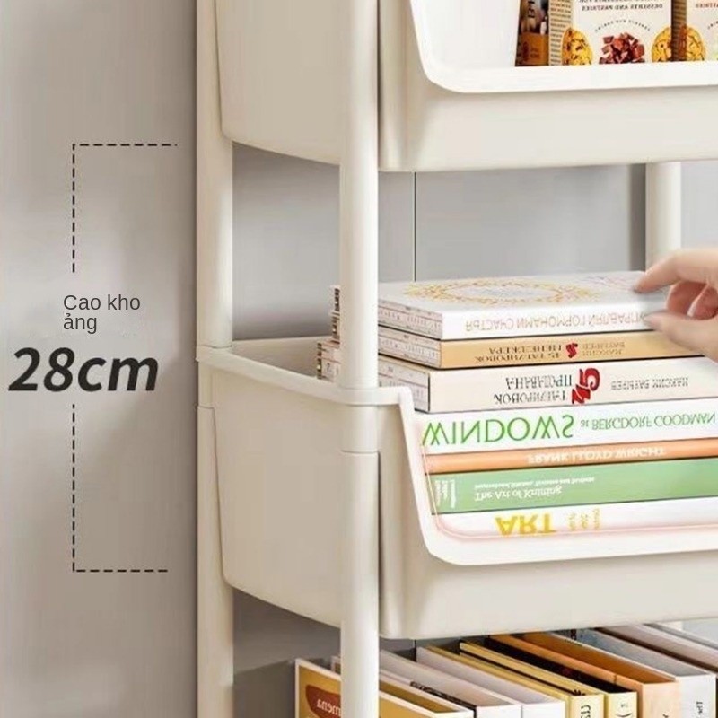Kệ Đê đồ 3 Tầng Đa Năng Có Bánh xe , Kệ Sách, Kệ Phòng Khách, Phòng Học, Nhà Bếp, Phòng Tắm (393)