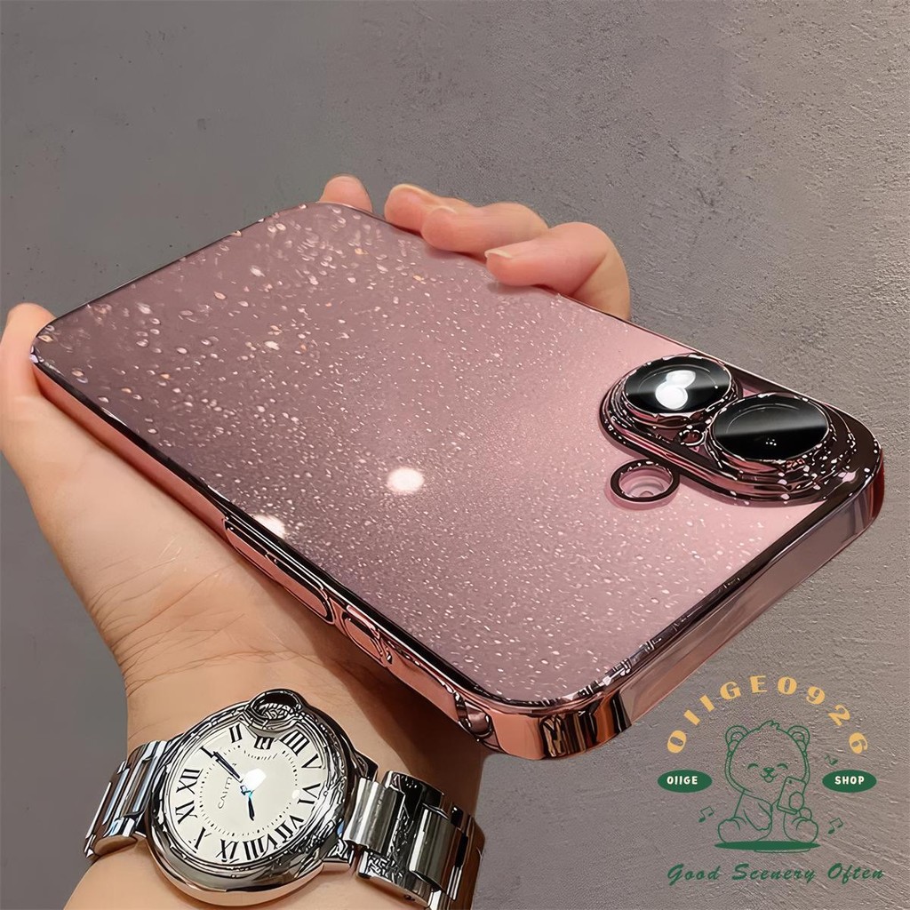 【 Ốp lưng iphone16 】 Vỏ điện thoại mạ lấp lánh iphone16 Pro Max 15 14 13 12 11 cho vỏ iPhone PC Vỏ cứng chống sốc