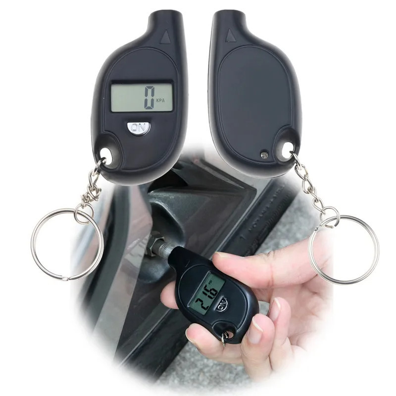 Máy đo lốp LCD Mini Máy đo áp suất kỹ thuật số Dụng cụ TPMS Xe đạp ô tô Động cơ Máy kiểm tra áp suất lốp Bộ chuyển đổi kiểm tra áp suất không khí