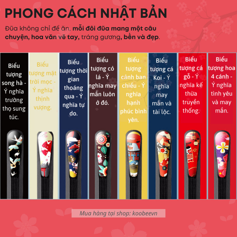 Bộ 10 Đôi Đũa Fiberglass Màu Đen Phong Cách Nhật – Kháng Khuẩn, Chịu Nhiệt Cao, Chống Mốc Trơn (BA27)