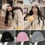 Mũ dệt kim CHEESELY, Mũ beanie dày dễ thương, Thời trang mềm mại Y2K Slouchy Bonnet dành cho nam nữ