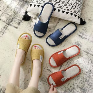 DÉP VẢI LANH đi trong nhà đế cao su dẻo (chọn tăng 1 size) ALINE