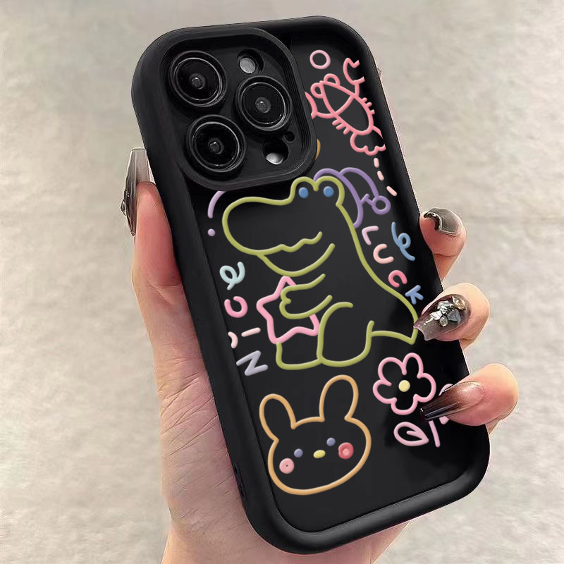 Vỏ Tương Thích Cho Samsung S24 S23 Ultra S23 FE S22 S21 Plus S20 S21 FE Line Graffiti Kitten Silicon Mềm Matte Cover