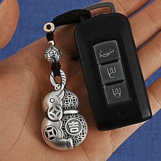 Vòng Chìa Khóa 999 Bạc Sterling Voi Tốt Lành Móc Chìa Khóa Nam Nữ Bạc Nguyên Chất Chống Mất Túi Thắt Lưng Móc Khóa