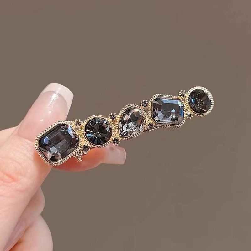 Mauropoli [Sẵn Sàng] Mũ Đội Đầu Kẹp Nhỏ Pha Lê Cao Cấp Đơn Giản Trên Đầu Kẹp Lưng Nổ Kẹp Bên Kẹp Tóc Kẹp Mỏ Vịt Kẹp Tóc Nữ