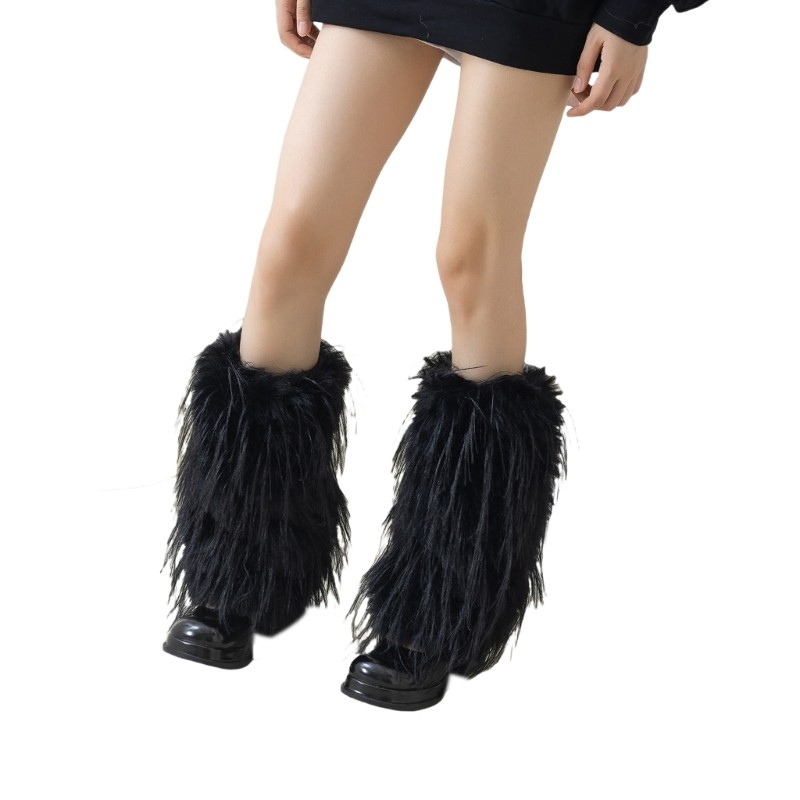 Bộ Boot Còng Tất Nữ Vintage Với Lông Chắc Chắn, Màu Mờ Sang Trọng Phù Hợp Mùa Đông