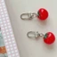 Miss * Móc khóa hình cà chua đáng yêu với hình ảnh cô gái và lá cho phong cách trẻ trung