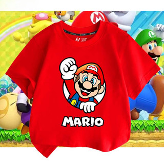 Áo thun lấy cảm hứng từ trò chơi Super Mario Bros Mario Luigi dành cho trẻ em và học sinh có kích cỡ