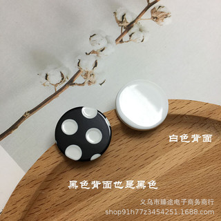 Phụ kiện acrylic tròn hình học họa tiết chấm bi đen trắng, bông tai DIY, khuyên tai bán buôn