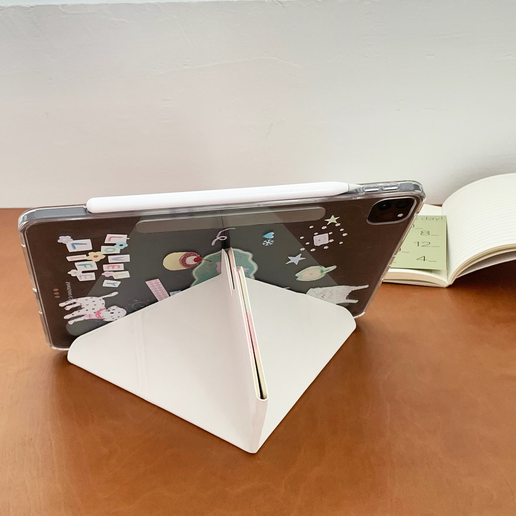 Vỏ Có Thể Tháo Rời Cho Mini6 Mini7 IPad 5 6 7 8 9 10th Air2 Air3 Air4 Air5 Air6 10.9 "Pro10.5 Pro11 Pro12,9 2018 Air M2 Pro M4 11 13 2024 Bao Da Mèo Con Họa Tiết Con Chó Con