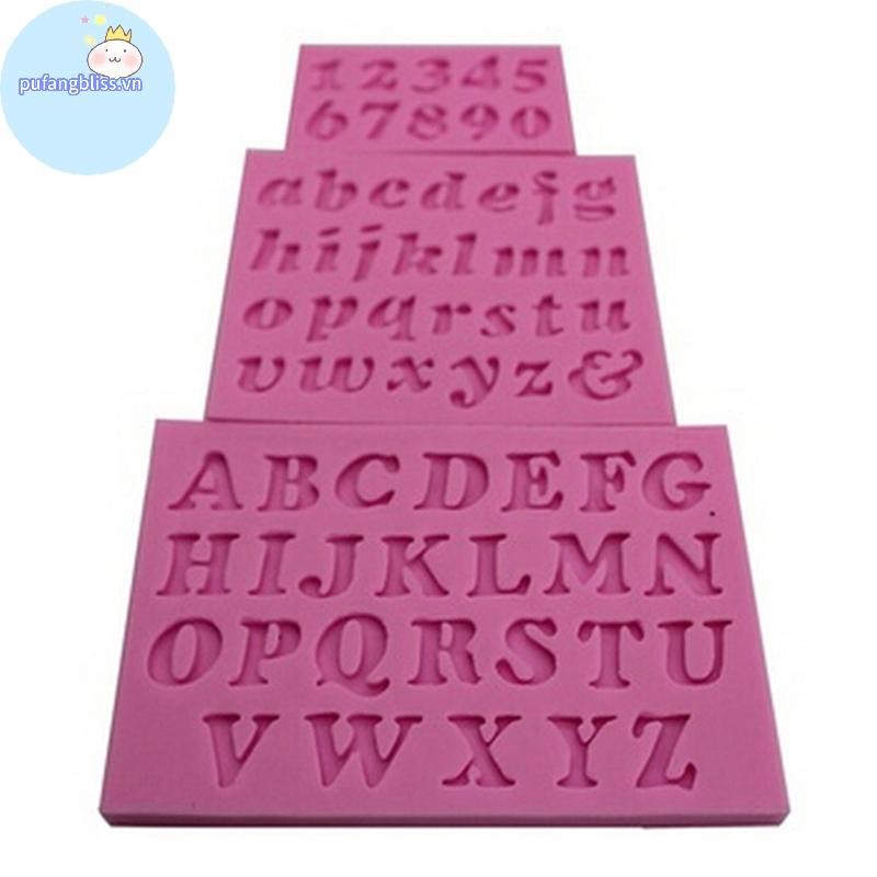 Pufangbliss 3 Cái Mới Chữ & Số Silicon Handmade Fondant Bánh Decoag DIY Khuôn VN