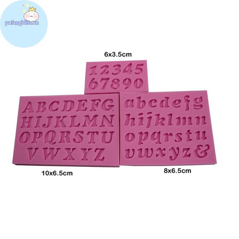 Pufangbliss 3 Cái Mới Chữ & Số Silicon Handmade Fondant Bánh Decoag DIY Khuôn VN