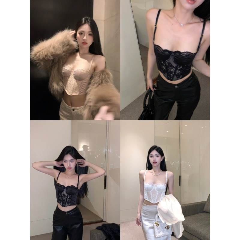 Dây treo có thể điều chỉnh xương cá Đồ lót ôm gợi cảm Ren đẩy lên