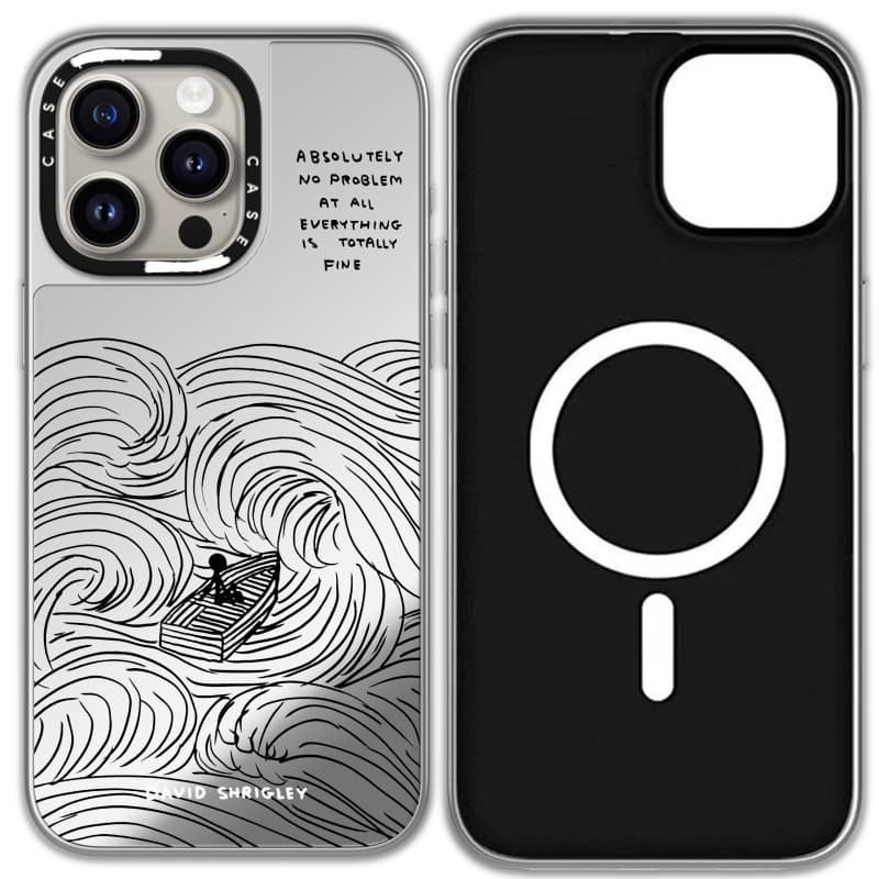 CASECASE X HẤP DẪN KHÔNG CÓ VẤN ĐỀ Ốp lưng iPhone gương đen & bạc hút từ tính IPhone 16 15 14 13 12 Pro Max Plus Ốp lưng cứng có hộp khắc logo