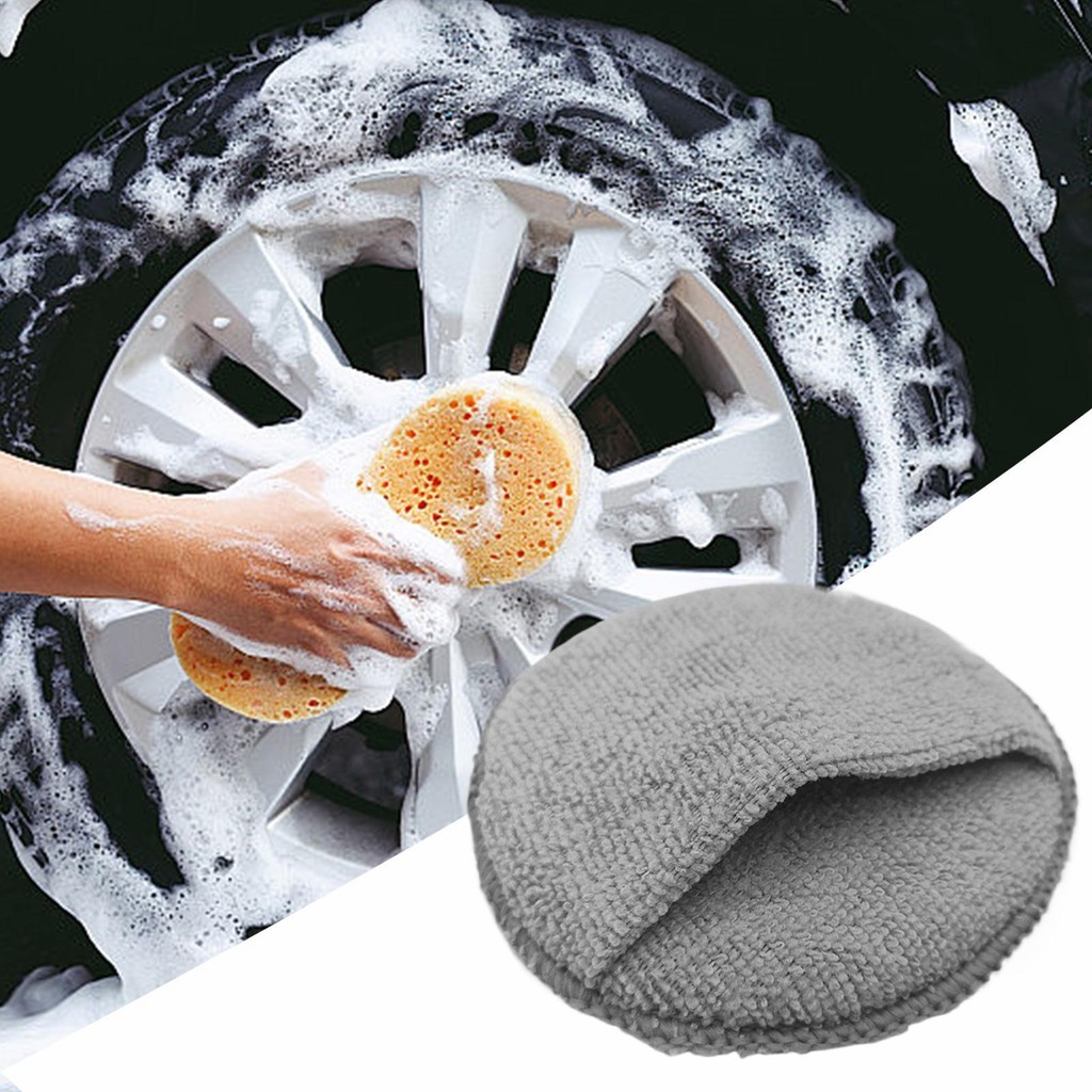 Miếng dán bôi bọt biển sợi nhỏ 5 inch dành cho máy đánh bóng ô tô Máy làm sạch sáp Ba Lan có túi chống trượt Thiết kế tiện dụng pomervn