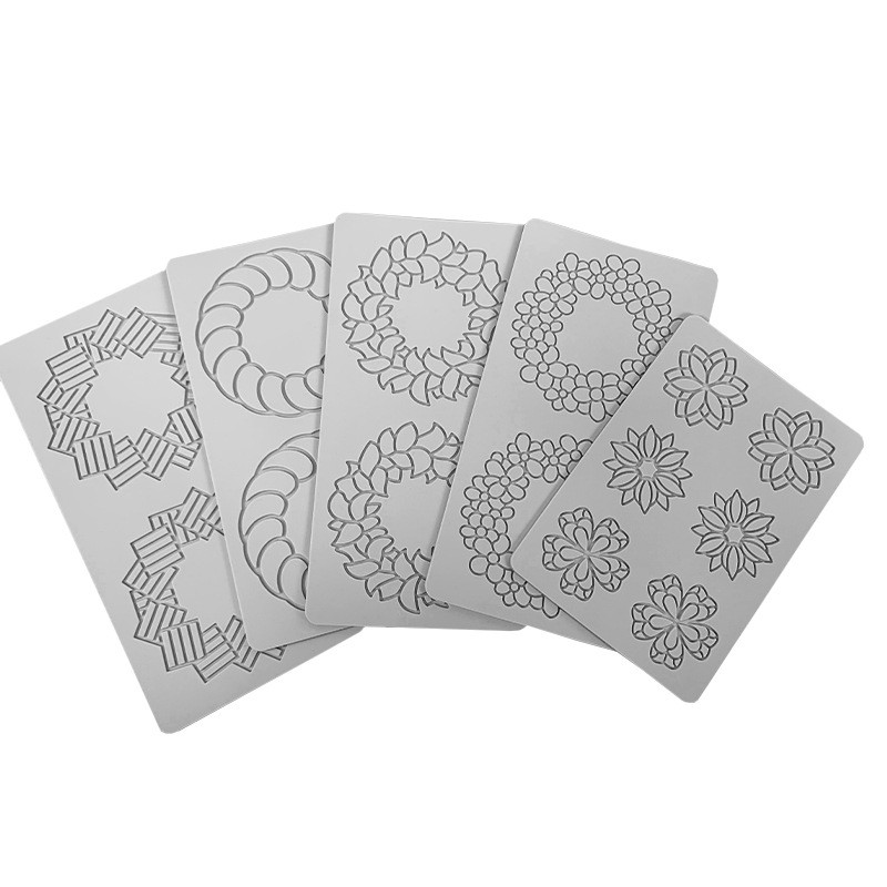 Tổ Ong Lá Hình Học Cánh Hoa Vòng Hình Fondant Ren Thảm Khuôn Silicon Mạ Sô Cô La Trang Trí Khuôn Sắc Nét DIY Khuôn Nướng Bánh