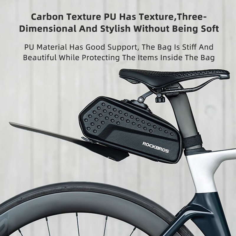 Túi Đuôi Xe Đạp Rockbros với Họa Tiết Carbon và Chất Liệu PU Cứng - Phụ Kiện Thời Trang Cho Xe Đạp