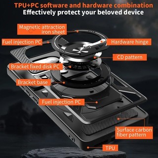 Vỏ giáp chống sốc cho Redmi Note 14 Pro Plus 14Pro + Note14 Note14Pro 4G 5G Vỏ điện thoại PC cứng Ốp lưng kim loại Giá đỡ vòng chống rơi Vỏ