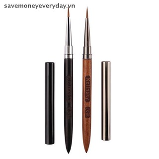 [savemoneyeveryday] Tay cầm bằng gỗ Bàn chải móng tay cánh hoa hình tam giác Acrylic Nail Art Liner Brush Grid Stripes Bút vẽ tranh hoa Dụng cụ làm móng tay DIY [vn]