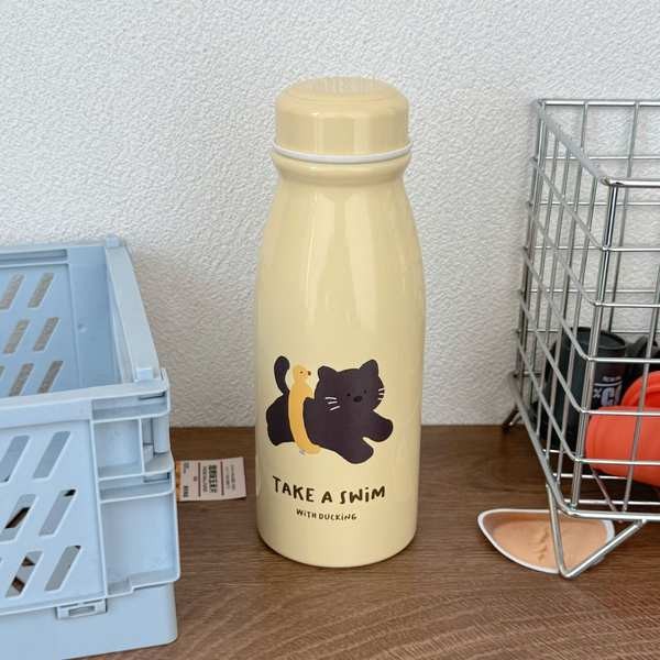🔥 Giá trị cao 🔥 Tách Cà Phê Đá di động Quà tặng Công Suất Lớn Thép Không Gỉ có hàng sẵn tumbler Ngoài trời ❄Mèo và chó đôi đầy đủ * sữa fufu hình minh họa dễ thương giữ nhiệt cốc cà phê bằng thép không gỉ 304 với những người yêu thích cốc★
