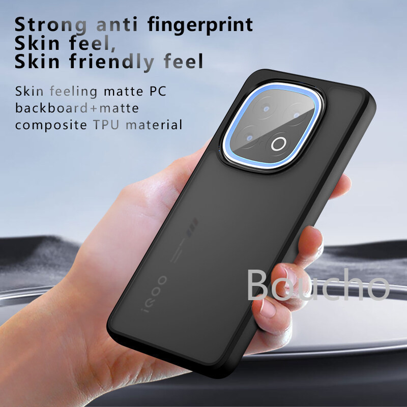 Dành Cho IQOO 13 12 Pro IQOO13 IQOO12 12Po 5G Mờ Trong Suốt Vỏ Điện Thoại Giáp Chống Sốc Chống Vân Tay Mặt Sau Bìa Cứng